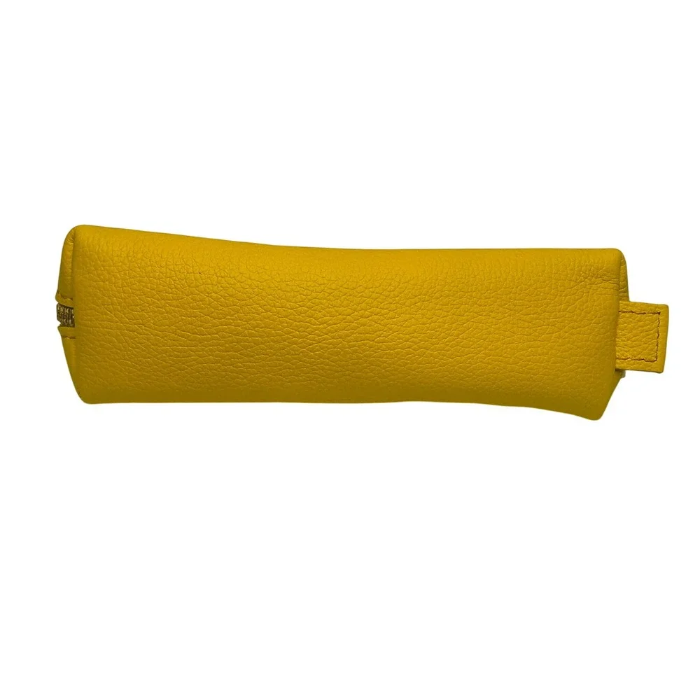 Portland Leather Goods Sidekick Pouch Canary Yellow Leather Pencil Case NEW